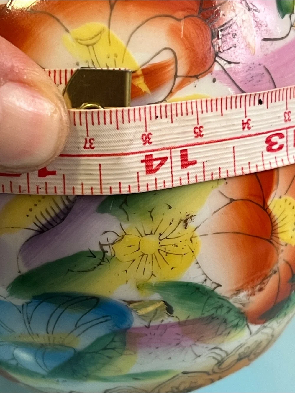 Hand-Painted Floral Ceramic Vase — Multicolor Accent